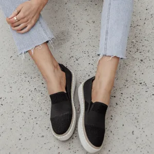 Queen Slip on Sneakers - Black Knit