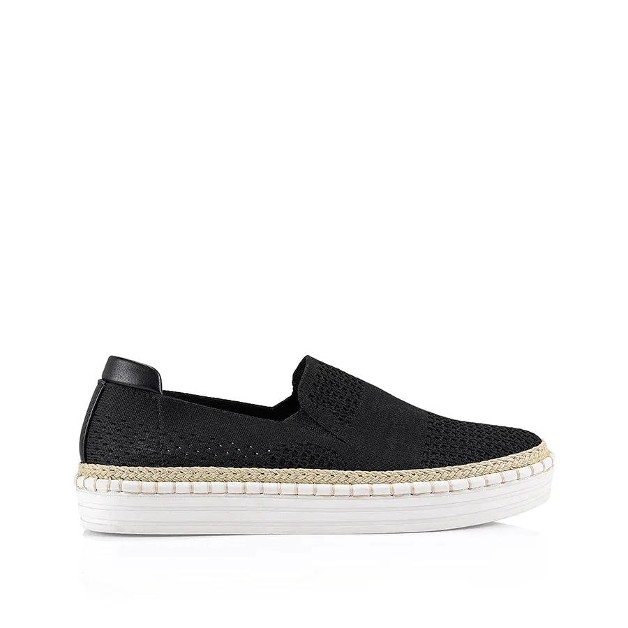 Queen Slip on Sneakers - Black Knit