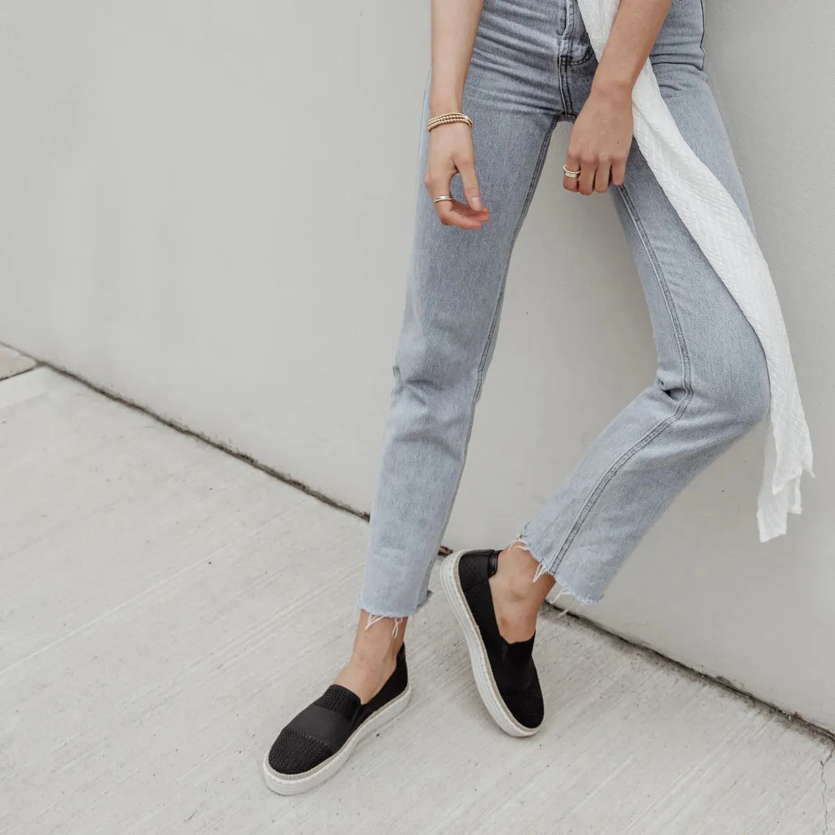 Queen Slip on Sneakers - Black Knit