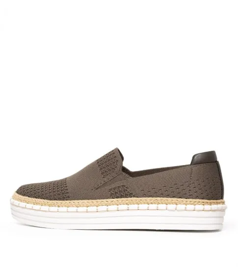 Queen Slip on Sneakers - Khaki Knitp