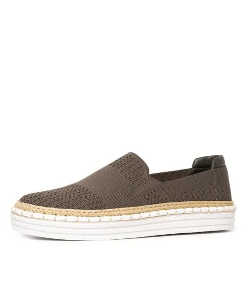 Queen Slip on Sneakers - Khaki Knitp