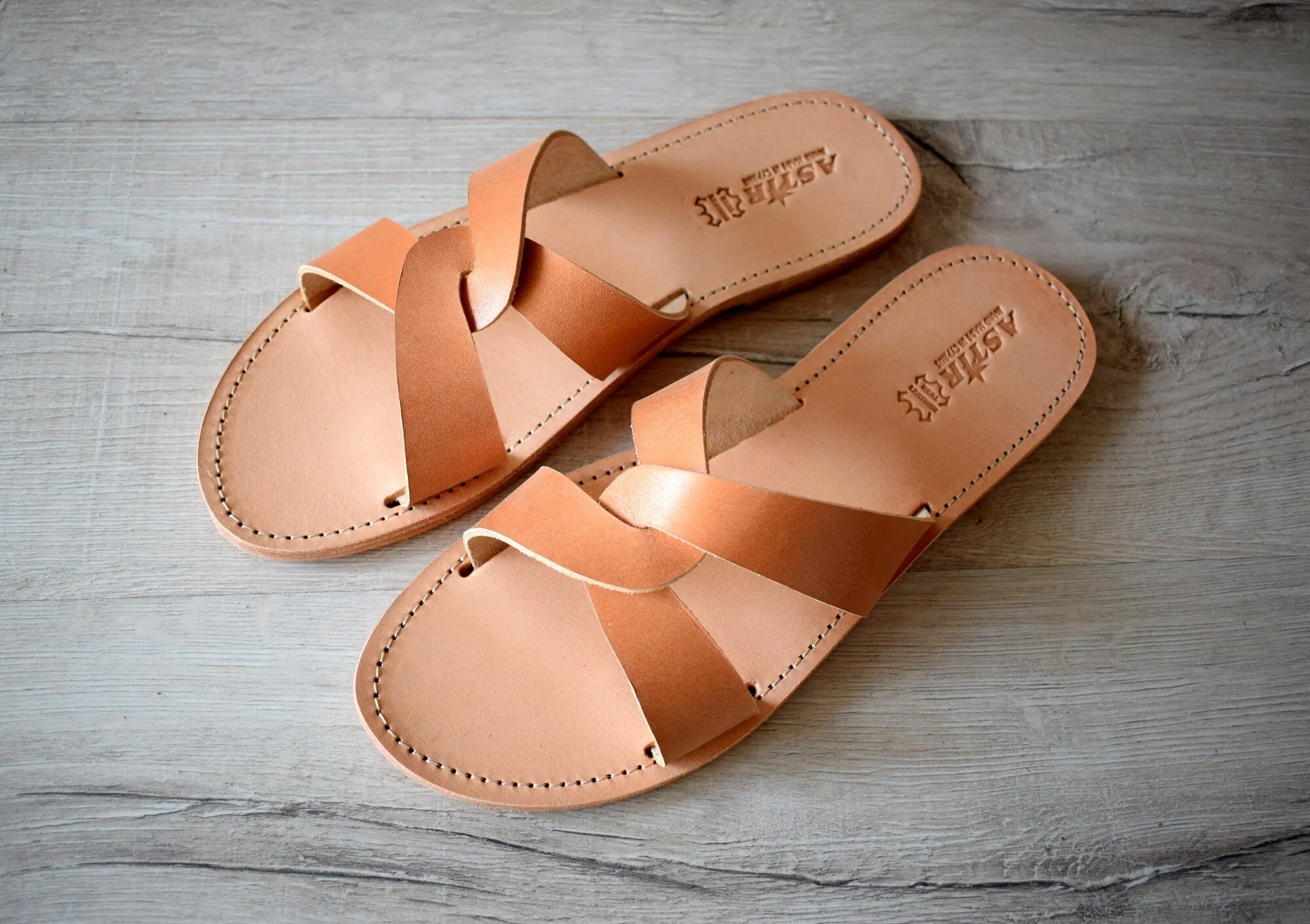 Slides for men, Ancient Greek leather sandals, Men Greek leather sandals.