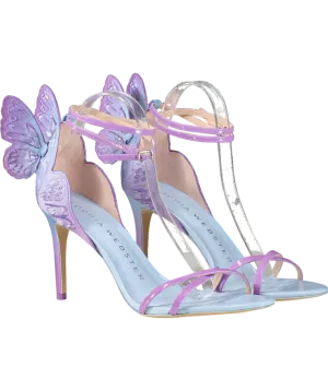 Sophia Webster Blue / Lilac Chiara Embroidered Satin Heeled Sandals UK 8 EU 41 
