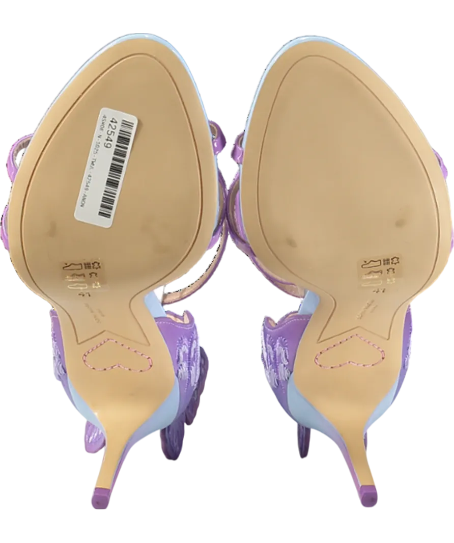 Sophia Webster Blue / Lilac Chiara Embroidered Satin Heeled Sandals UK 8 EU 41 