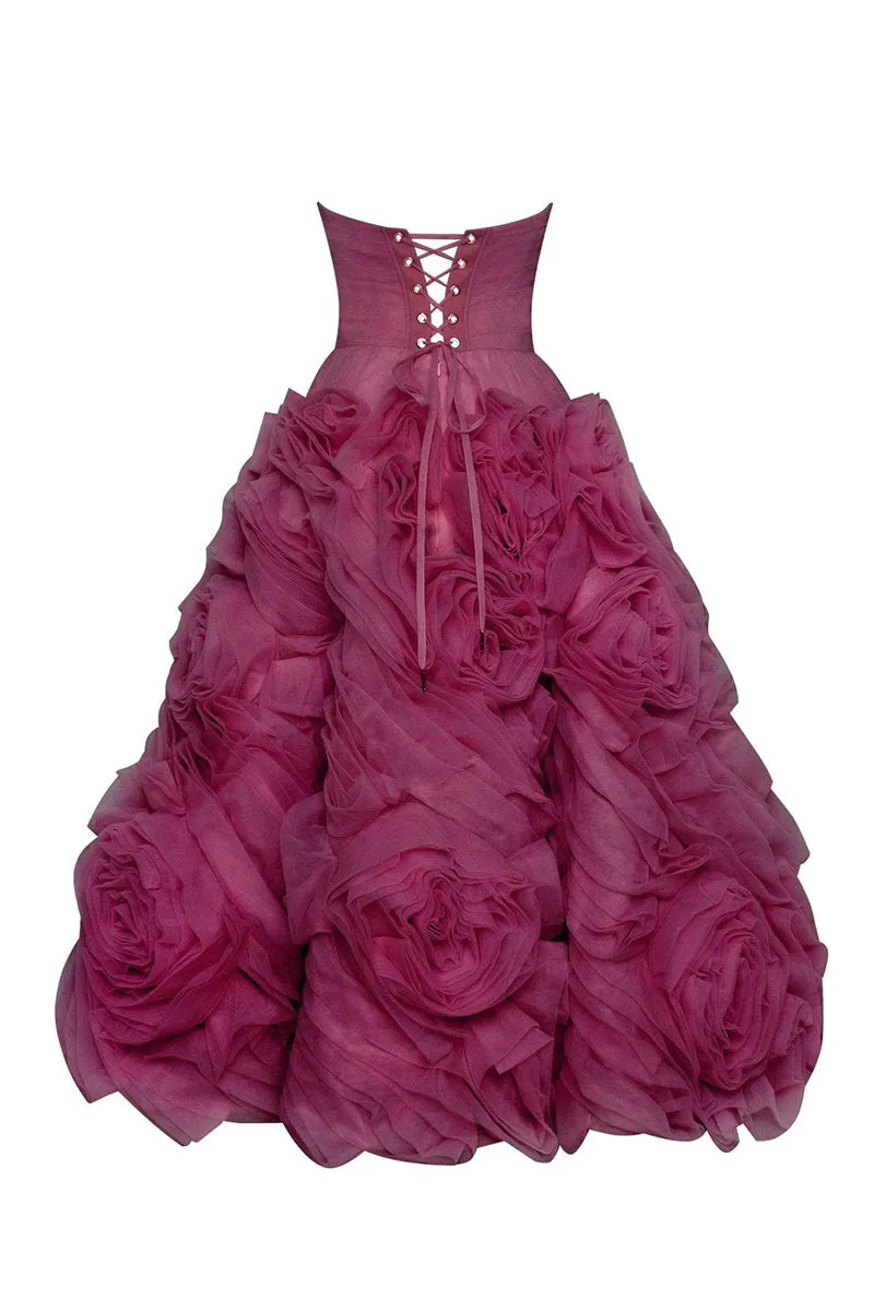 Unreal Sensibility Tulle Trendy Strapless Midi Dress