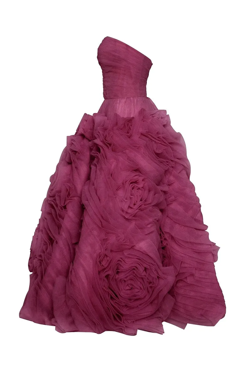 Unreal Sensibility Tulle Trendy Strapless Midi Dress