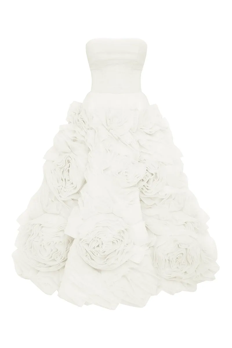Unreal Sensibility Tulle Trendy Strapless Midi Dress