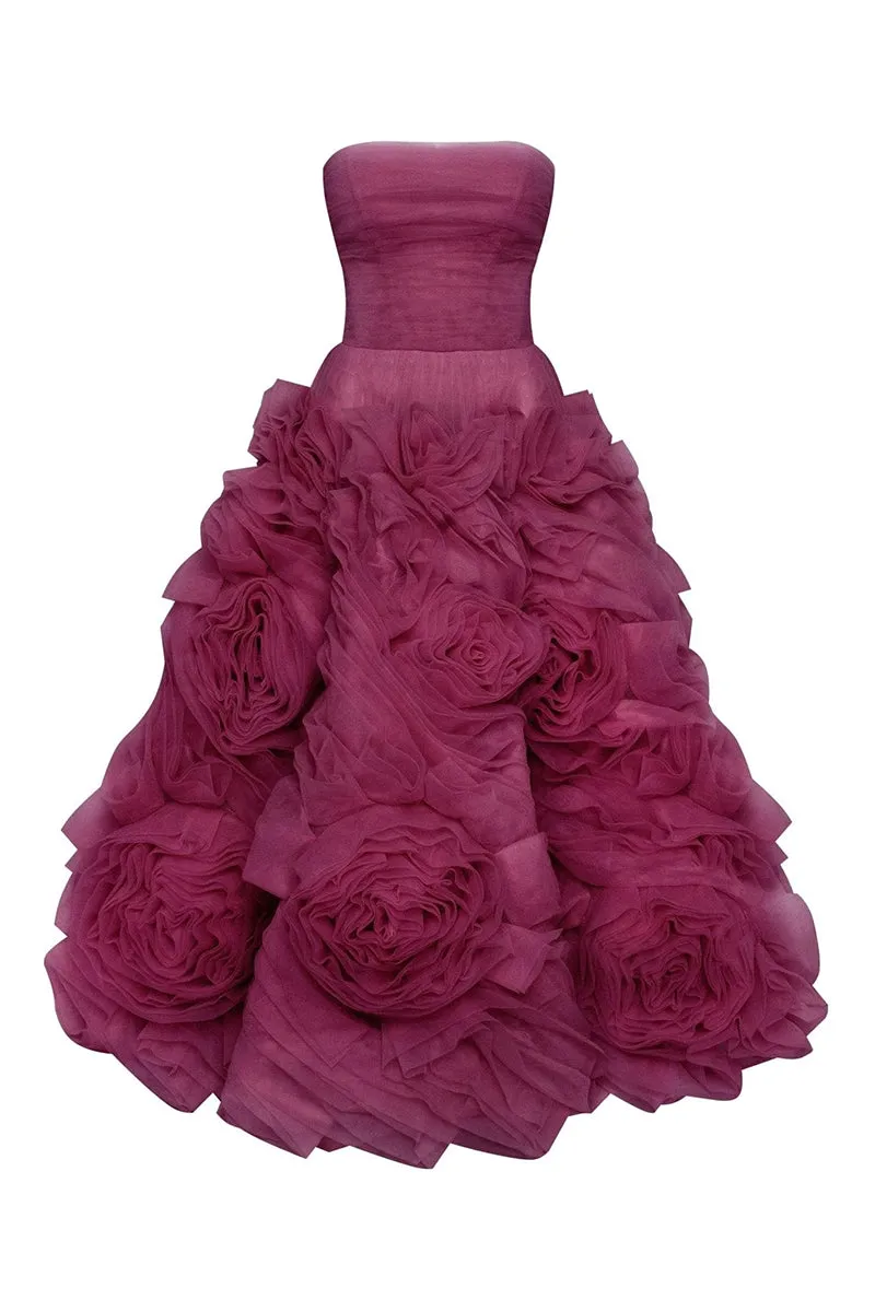 Unreal Sensibility Tulle Trendy Strapless Midi Dress