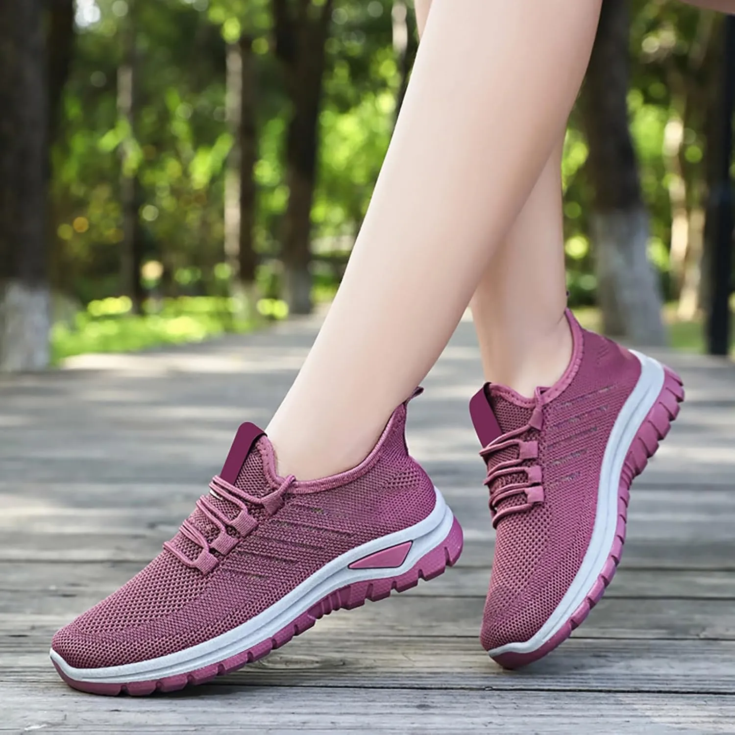 Women's Shoes Sneakers Lightweiht Breathable Mesh Athletic Shoes Summer Casual Fashion Non Slip Walking Workout Shoes