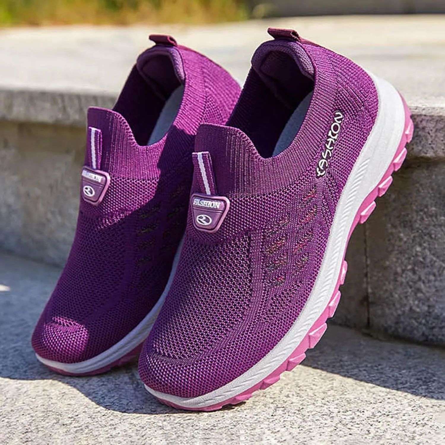 Women's Slip on Athletic Walking Shoes Air Cushion Orthopedic Sneakers with Arch Support Business Office Shoe