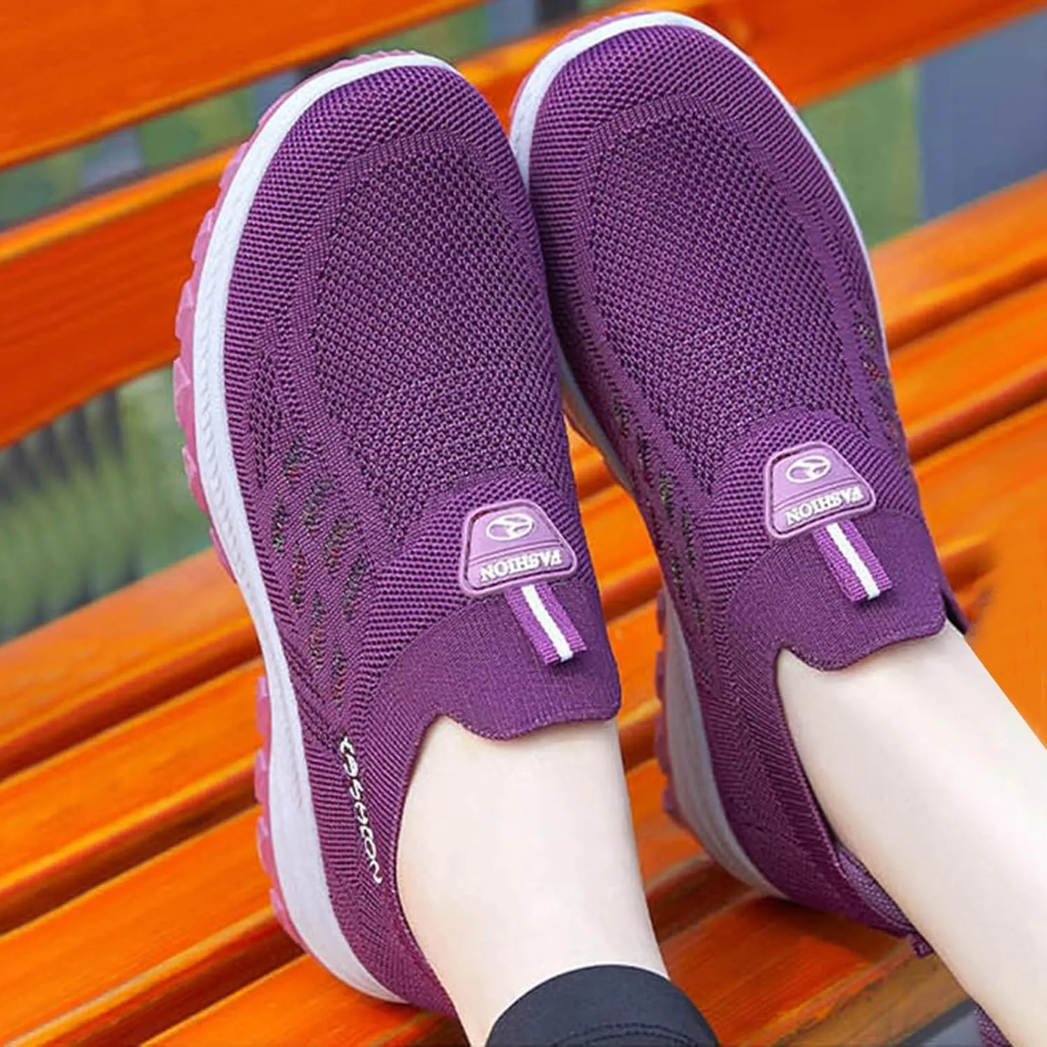 Women's Slip on Athletic Walking Shoes Air Cushion Orthopedic Sneakers with Arch Support Business Office Shoe