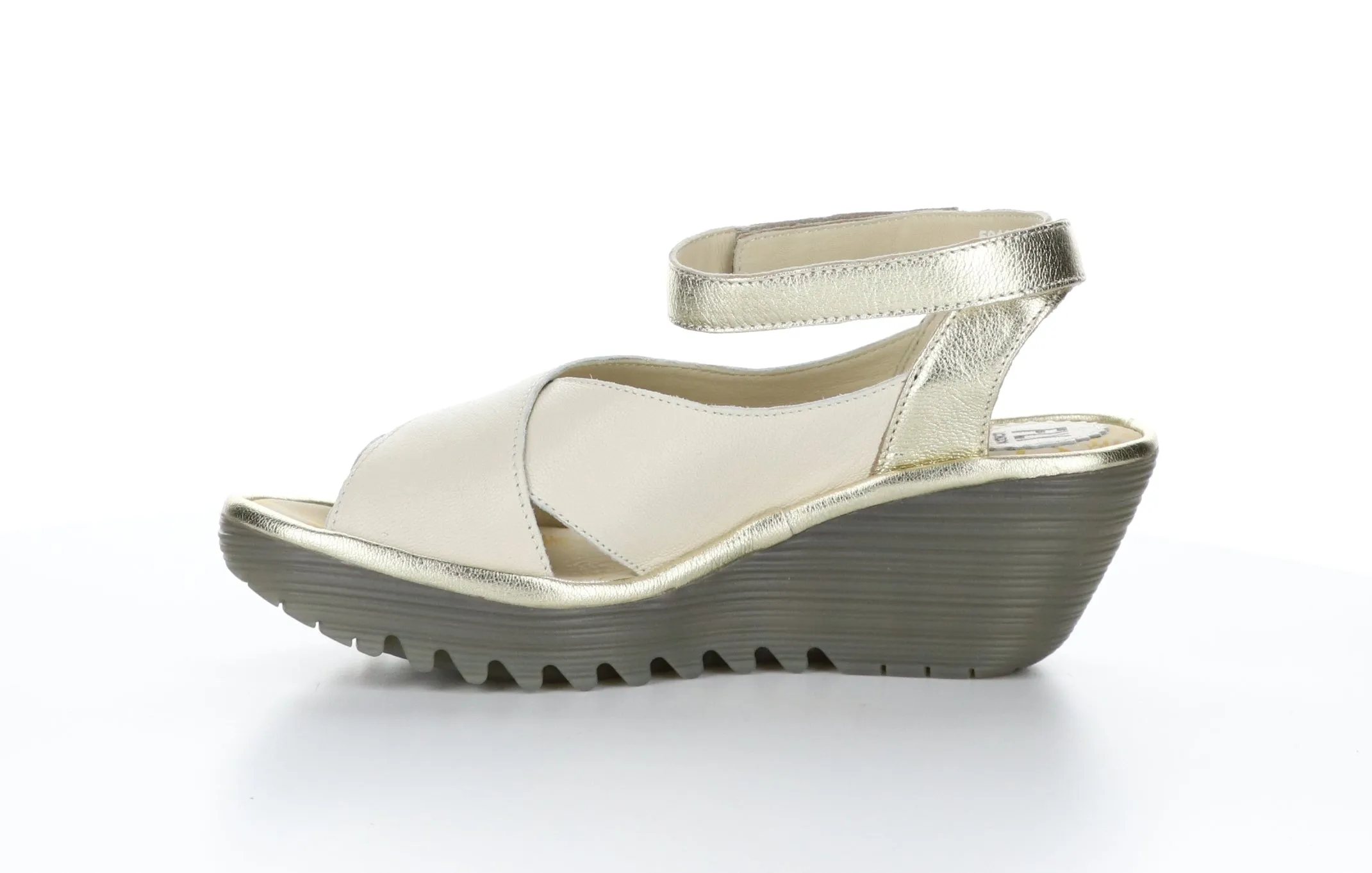 YIVI308FLY Mousse/Idra Offwhite/Gold Ankle Strap Sandals