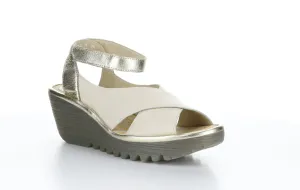 YIVI308FLY Mousse/Idra Offwhite/Gold Ankle Strap Sandals