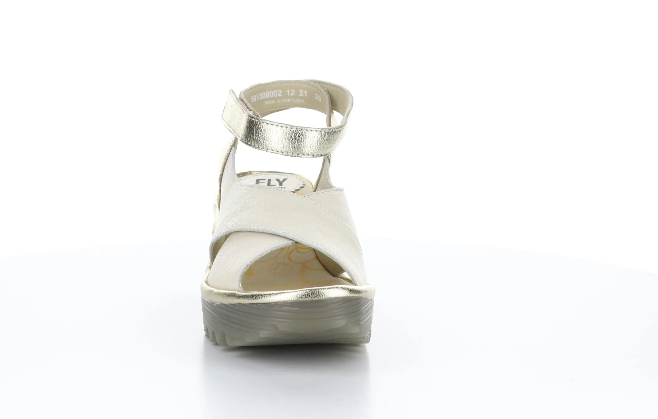 YIVI308FLY Mousse/Idra Offwhite/Gold Ankle Strap Sandals