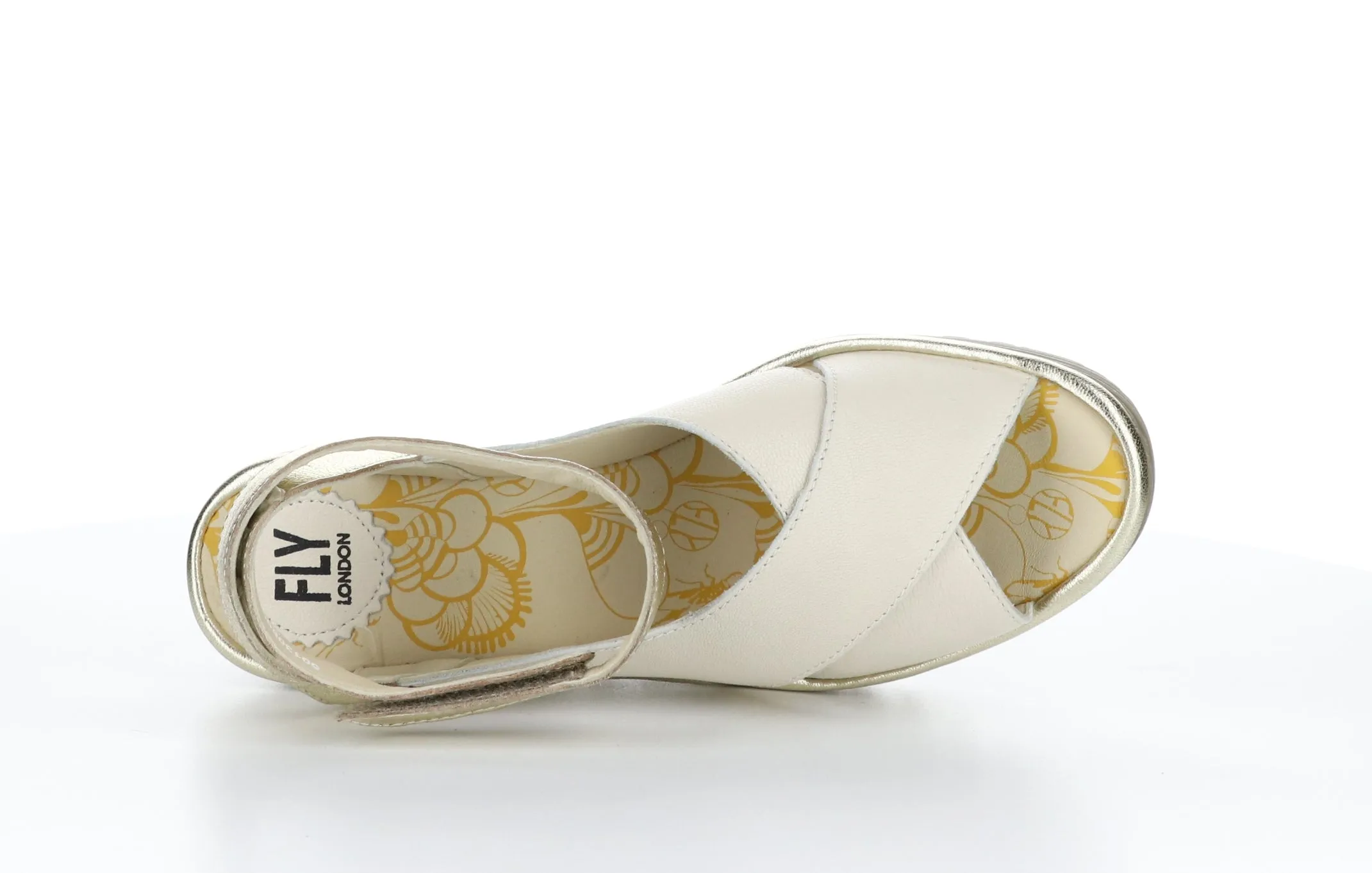 YIVI308FLY Mousse/Idra Offwhite/Gold Ankle Strap Sandals